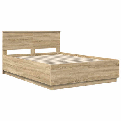 vidaXL Bed Frame Sonoma Oak 160 x 200 cm Engineered Wood