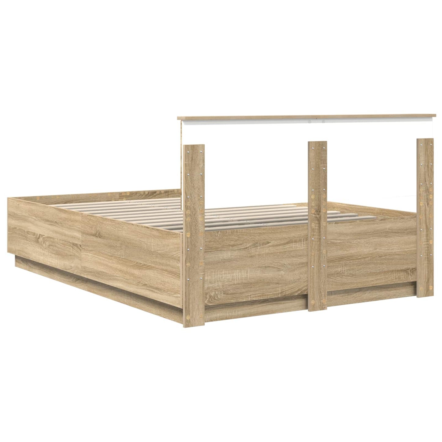 vidaXL Bed Frame Sonoma Oak 160 x 200 cm Engineered Wood