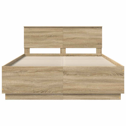 vidaXL Bed Frame Sonoma Oak 160 x 200 cm Engineered Wood