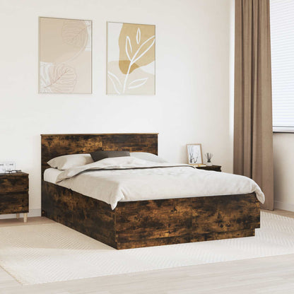 vidaXL Bed Frame Smoked Oak 160 x 200 cm Engineered Wood