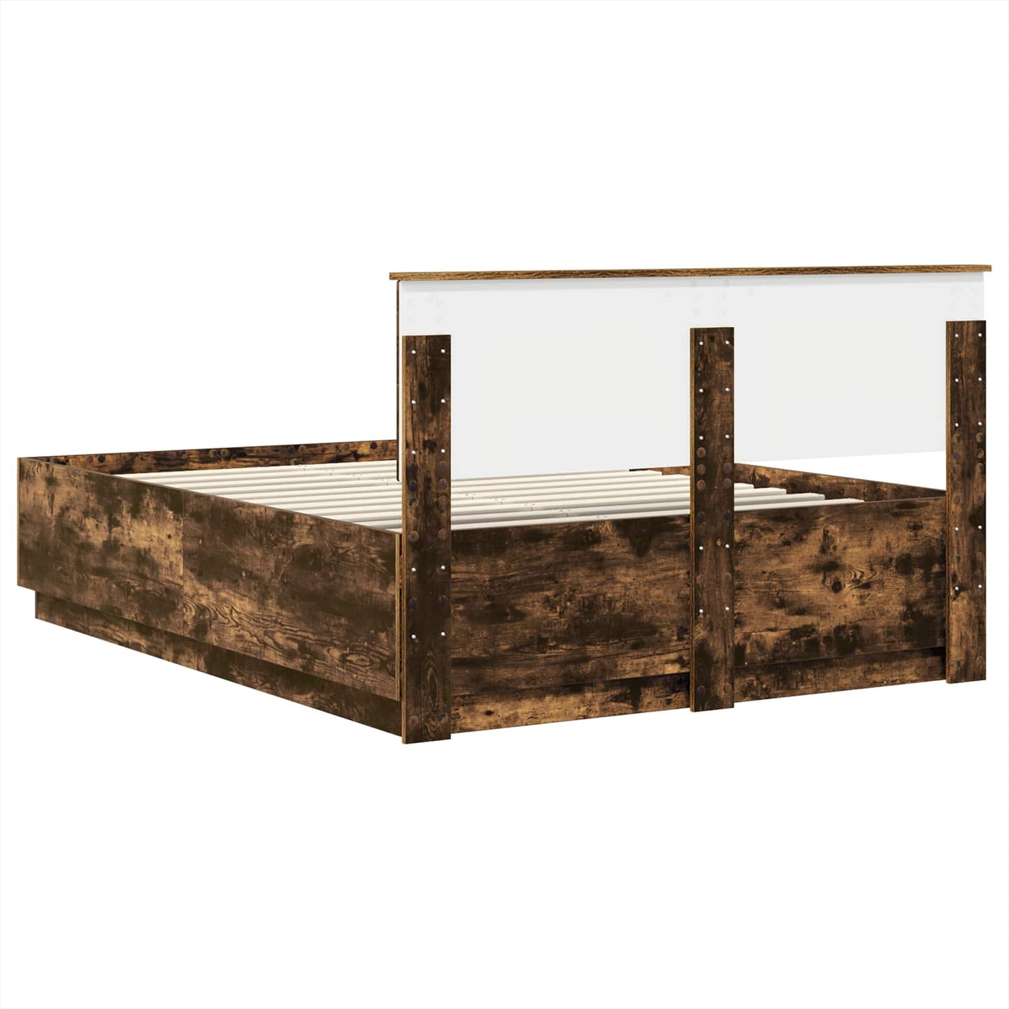vidaXL Bed Frame Smoked Oak 160 x 200 cm Engineered Wood
