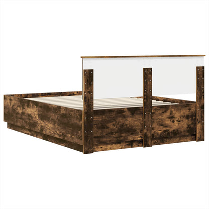 vidaXL Bed Frame Smoked Oak 160 x 200 cm Engineered Wood