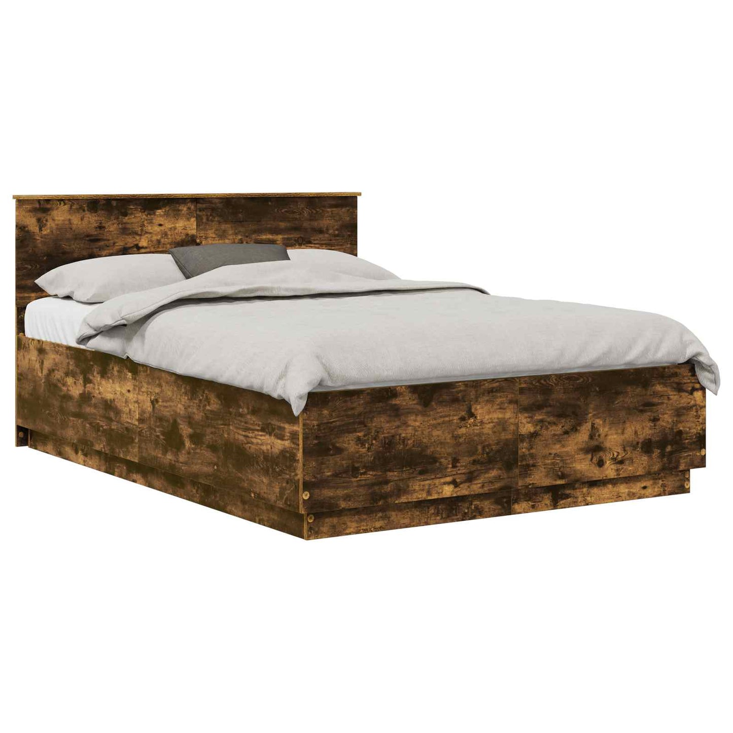 vidaXL Bed Frame Smoked Oak 160 x 200 cm Engineered Wood