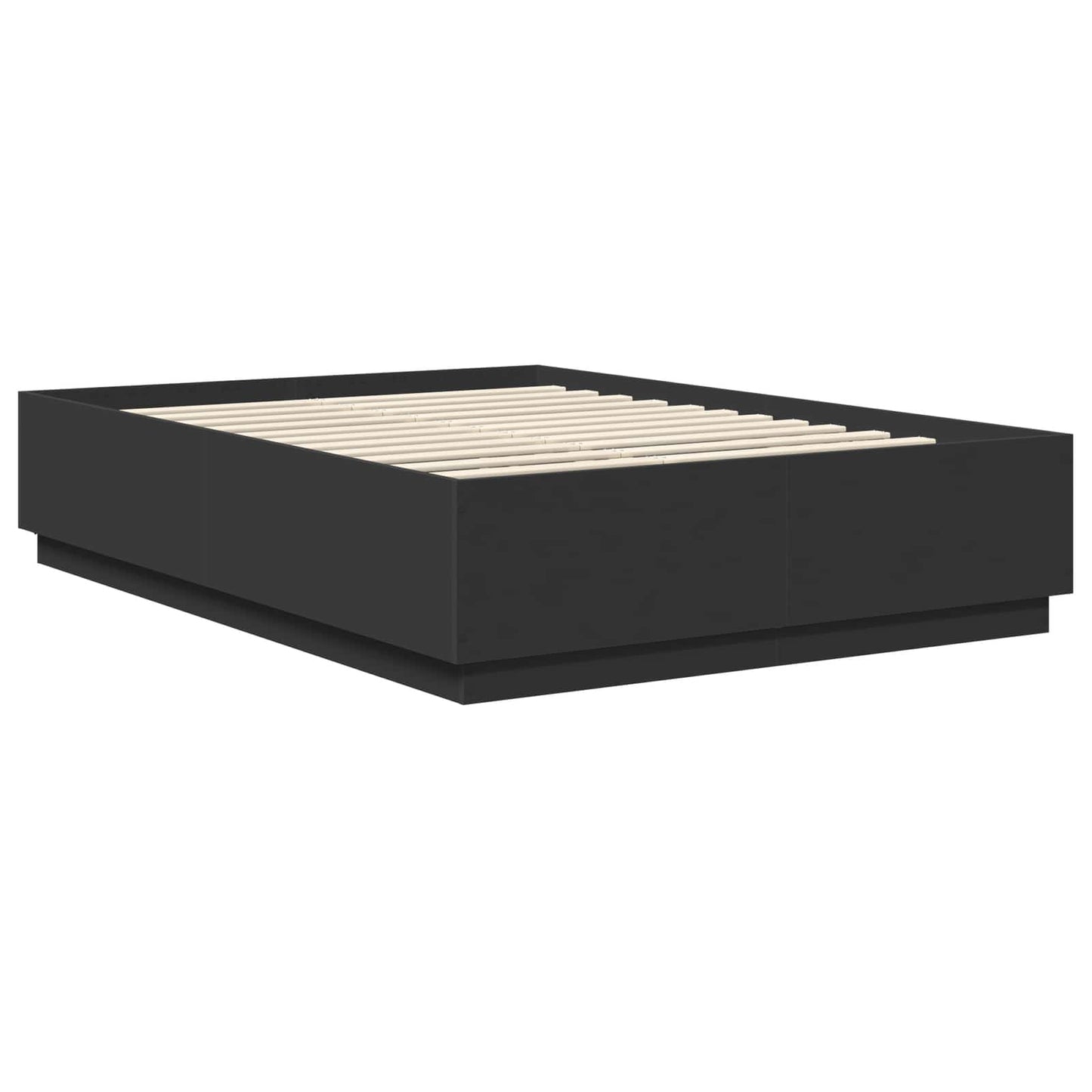 vidaXL Bed Frame with Headboard Black 150 x 200 cm Engineered Wood