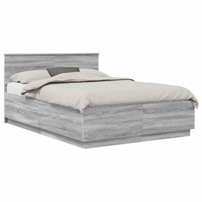 vidaXL Bed Frame Grey Sonoma 150 x 200 cm Engineered Wood
