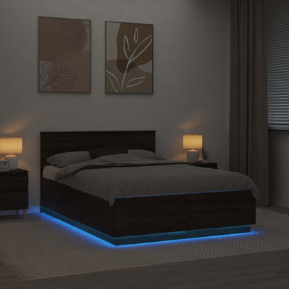 vidaXL Bed Frame with Headboard Brown Oak 150 x 200 cm Engineered Wood