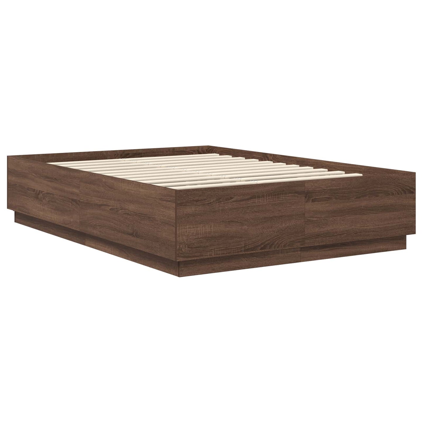 vidaXL Bed Frame with Headboard Brown Oak 150 x 200 cm Engineered Wood