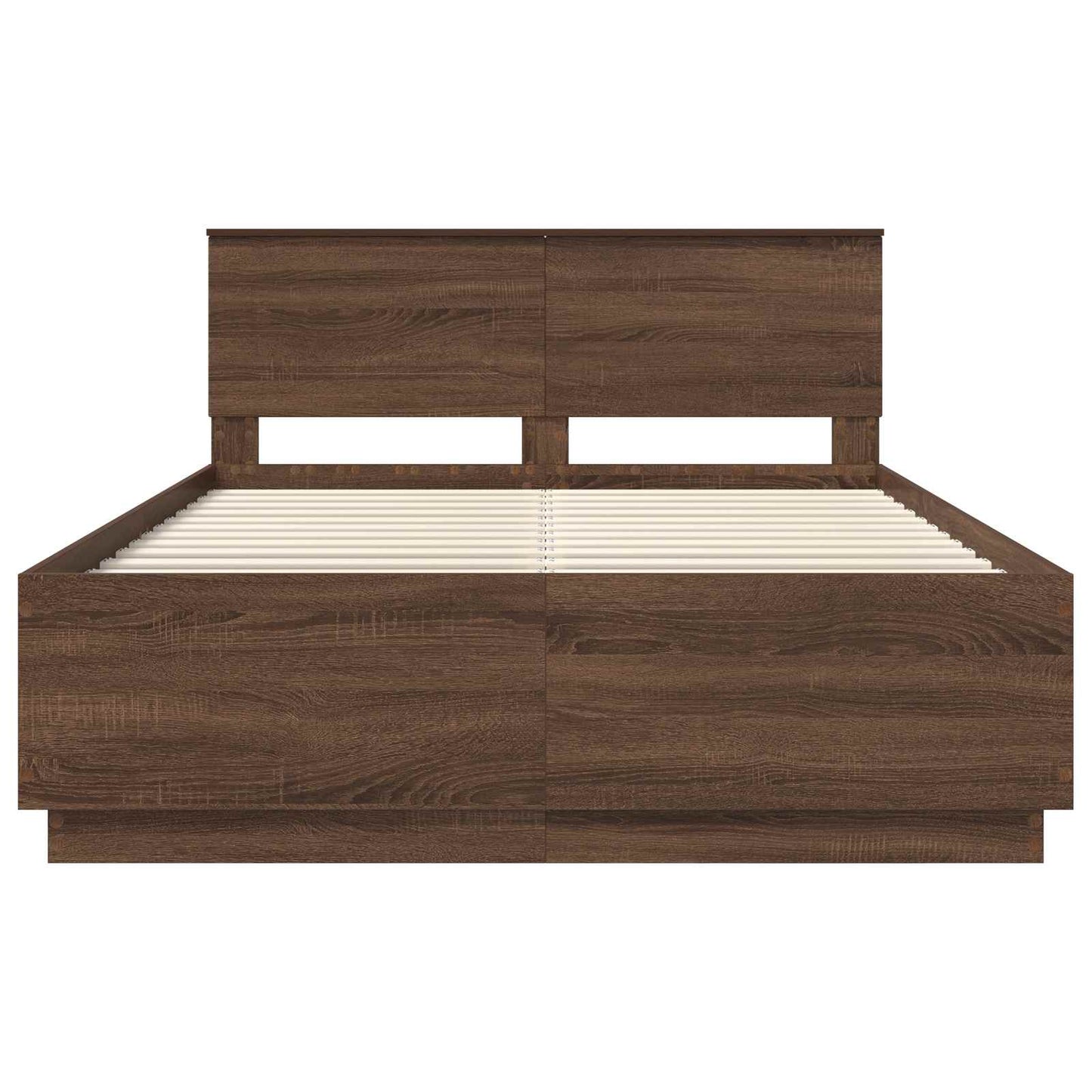 vidaXL Bed Frame with Headboard Brown Oak 150 x 200 cm Engineered Wood