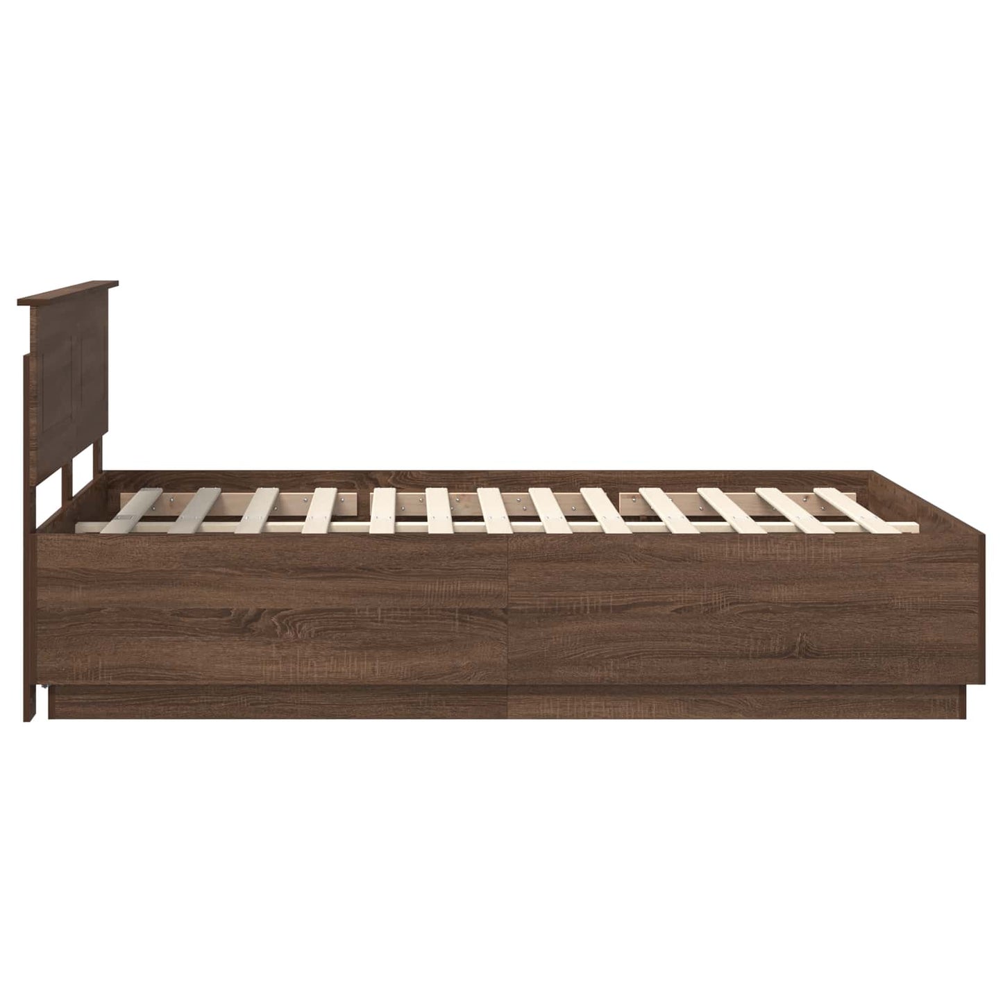 vidaXL Bed Frame with Headboard Brown Oak 150 x 200 cm Engineered Wood