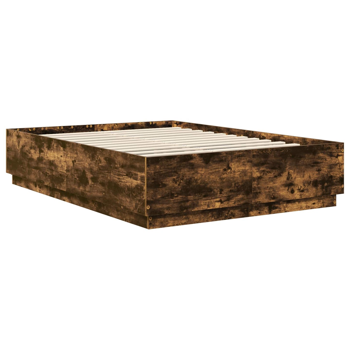 vidaXL Bed Frame Smoked Oak 140 x 200 cm Engineered Wood
