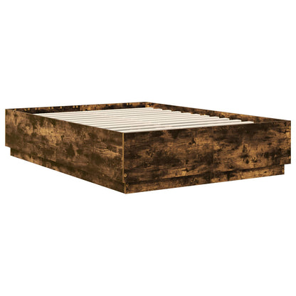 vidaXL Bed Frame Smoked Oak 140 x 200 cm Engineered Wood
