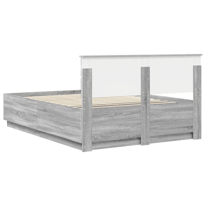 vidaXL Bed Frame Grey Sonoma 140 x 200 cm Engineered Wood