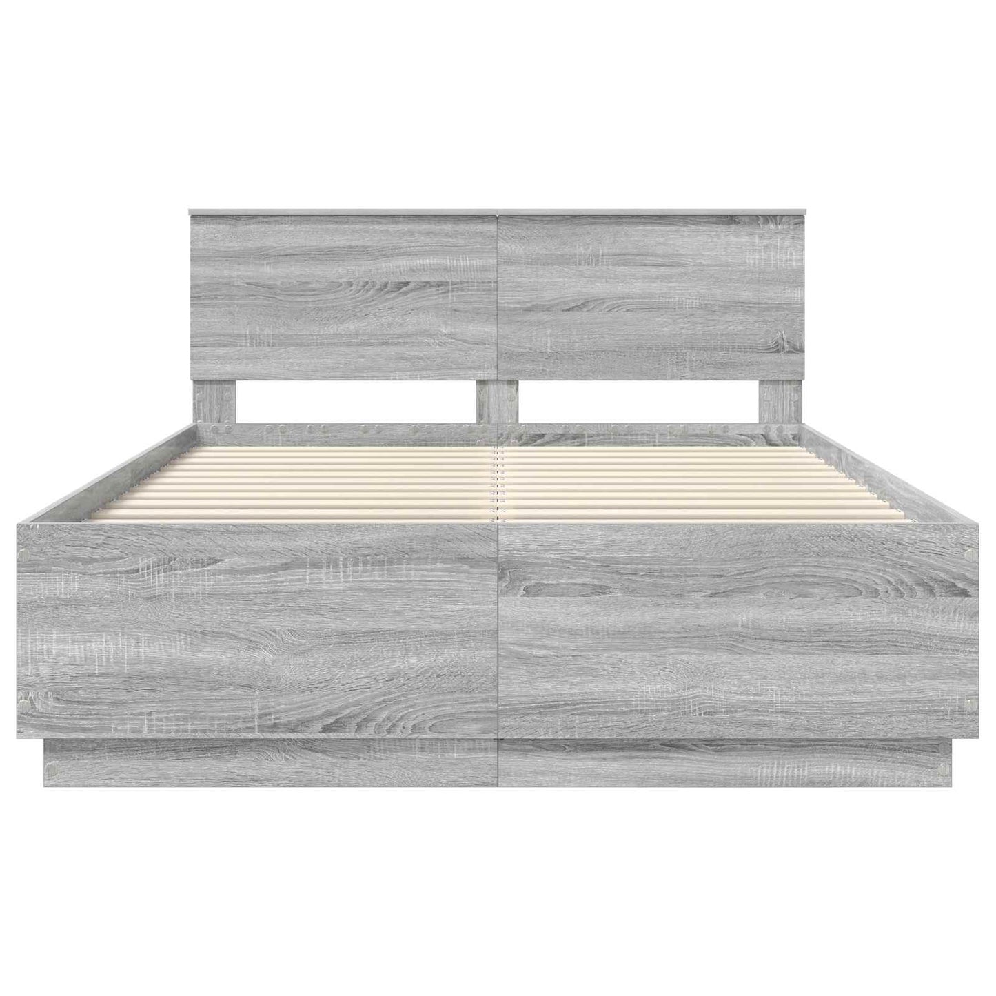 vidaXL Bed Frame Grey Sonoma 140 x 200 cm Engineered Wood