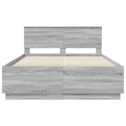 vidaXL Bed Frame Grey Sonoma 140 x 200 cm Engineered Wood