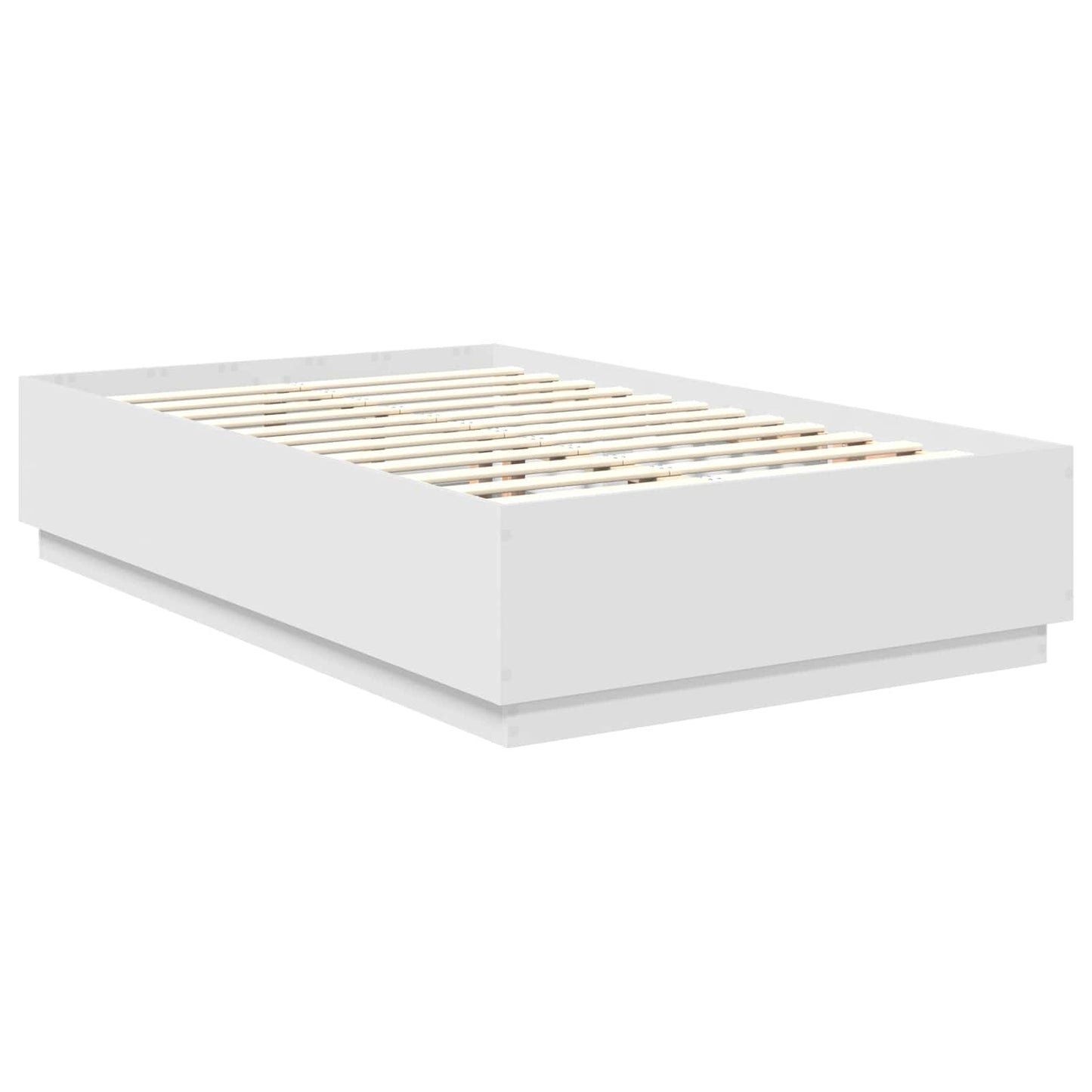 vidaXL Bed Frame with Headboard White 135 x 190 cm Engineered Wood