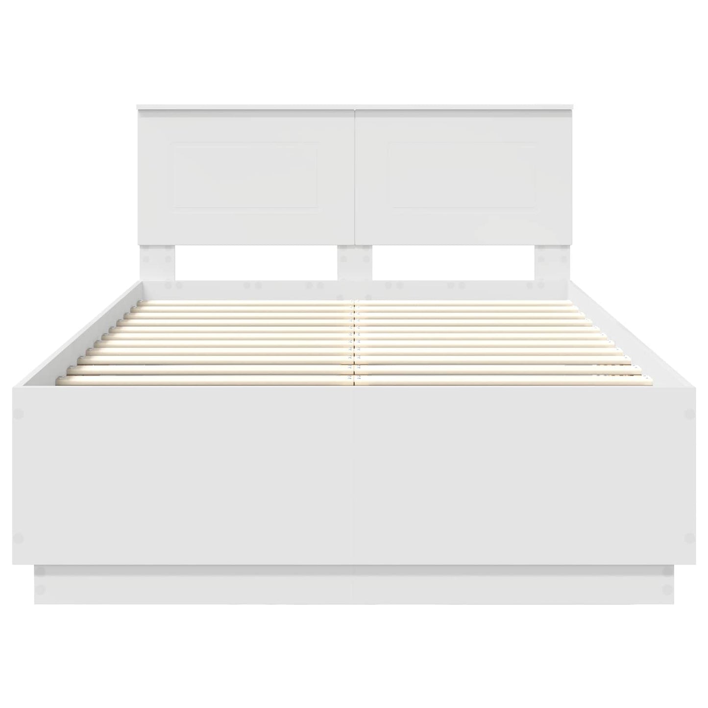 vidaXL Bed Frame with Headboard White 135 x 190 cm Engineered Wood