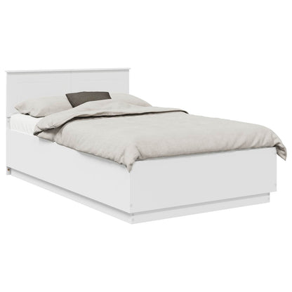 vidaXL Bed Frame with Headboard White 135 x 190 cm Engineered Wood