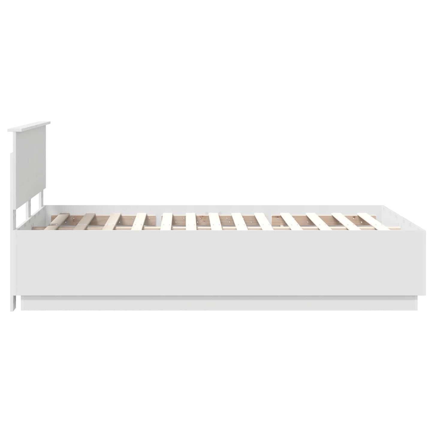 vidaXL Bed Frame with Headboard White 135 x 190 cm Engineered Wood