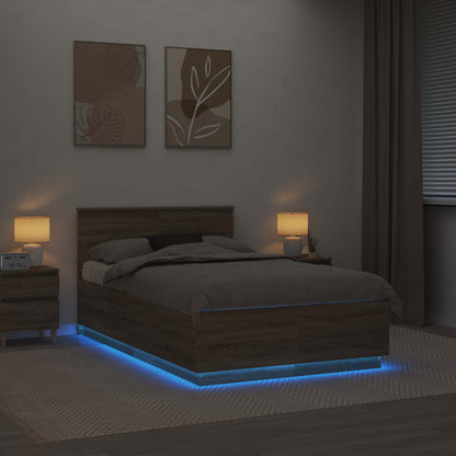 vidaXL Bed Frame Sonoma Oak 135 x 190 cm Engineered Wood