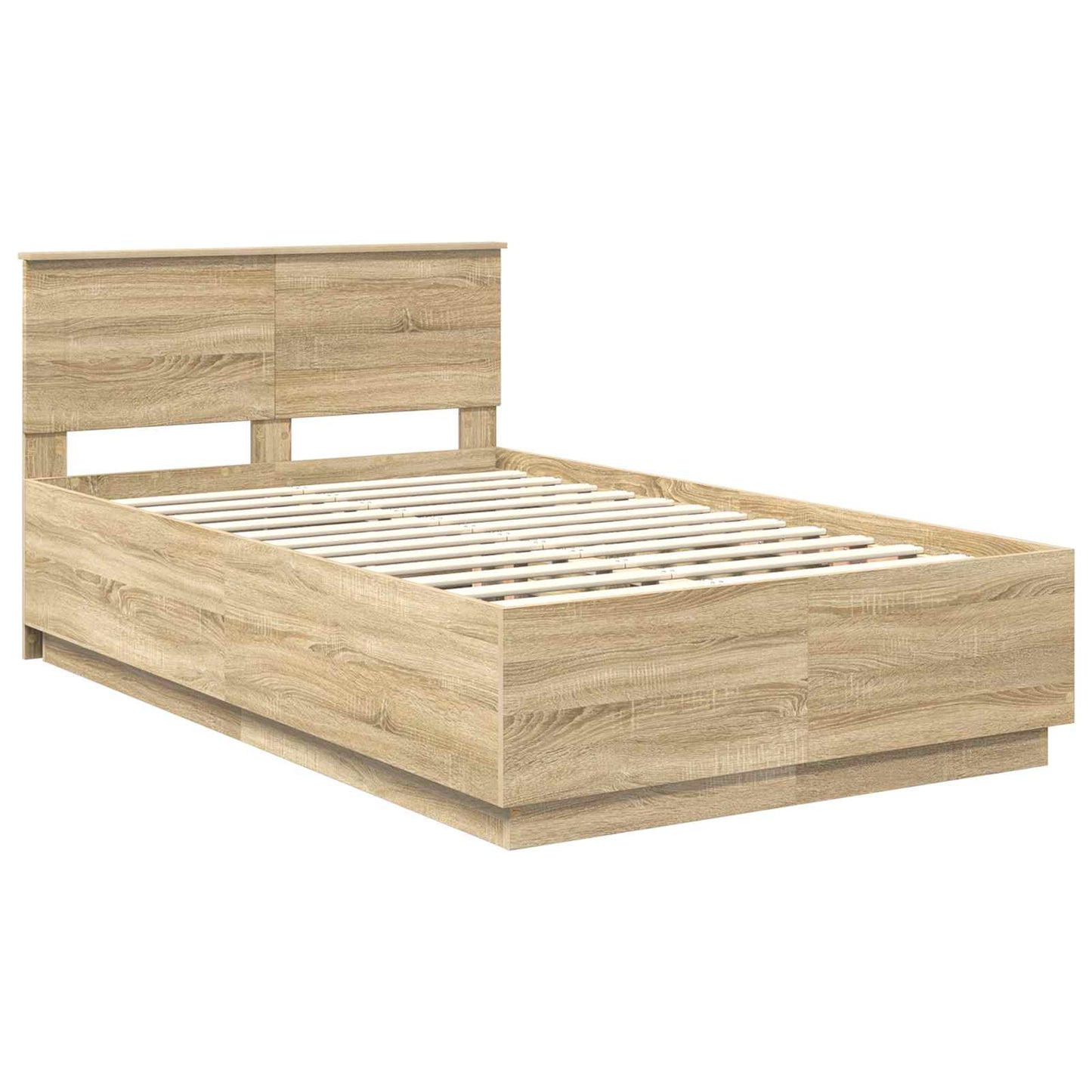vidaXL Bed Frame Sonoma Oak 135 x 190 cm Engineered Wood