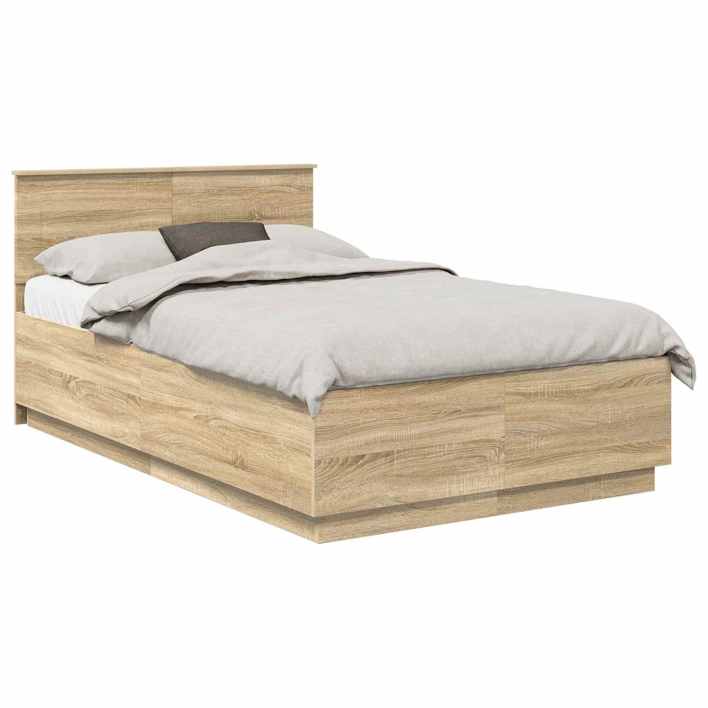 vidaXL Bed Frame Sonoma Oak 135 x 190 cm Engineered Wood