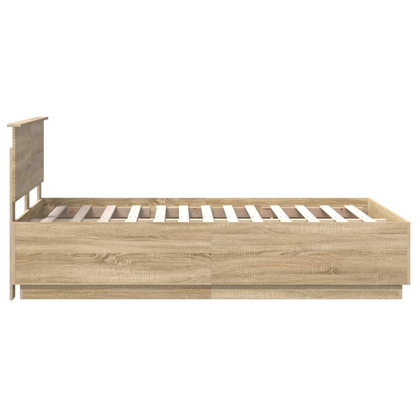 vidaXL Bed Frame Sonoma Oak 135 x 190 cm Engineered Wood