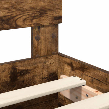vidaXL Bed Frame Smoked Oak 135 x 190 cm Engineered Wood