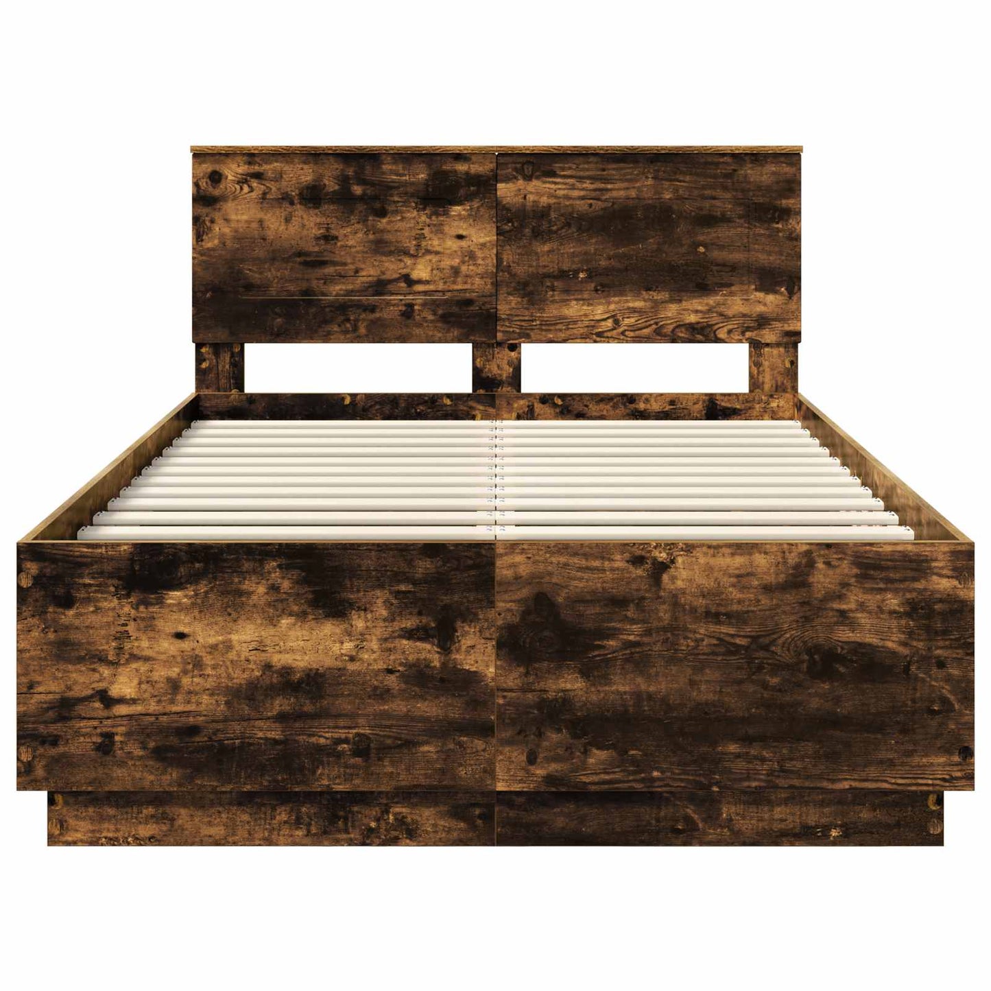 vidaXL Bed Frame Smoked Oak 135 x 190 cm Engineered Wood