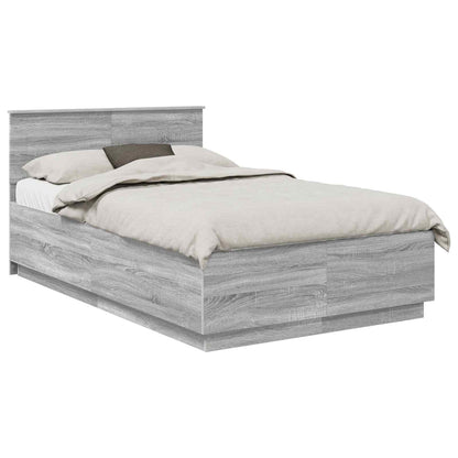 vidaXL Bed Frame Grey Sonoma 120 x 200 cm Engineered Wood