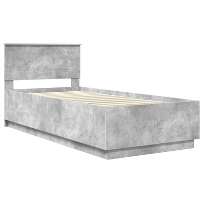 vidaXL Bed Frame Concrete Grey 100 x 200 cm Engineered Wood