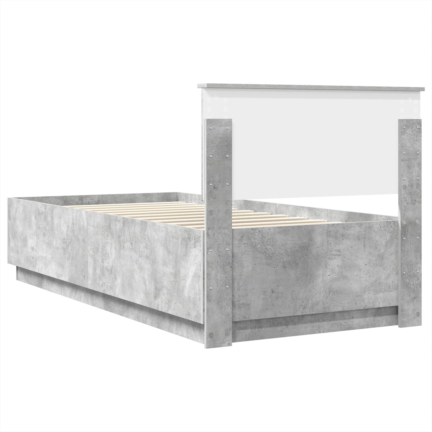 vidaXL Bed Frame Concrete Grey 100 x 200 cm Engineered Wood