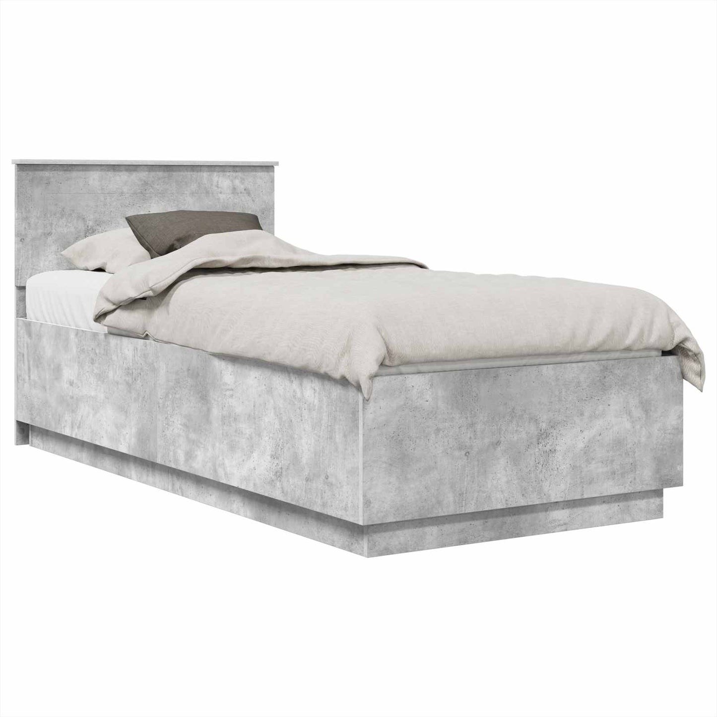 vidaXL Bed Frame Concrete Grey 100 x 200 cm Engineered Wood