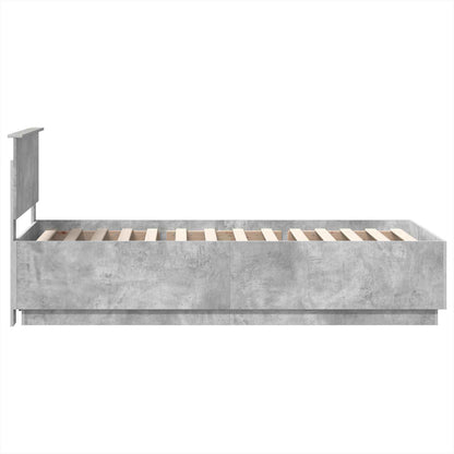 vidaXL Bed Frame Concrete Grey 100 x 200 cm Engineered Wood