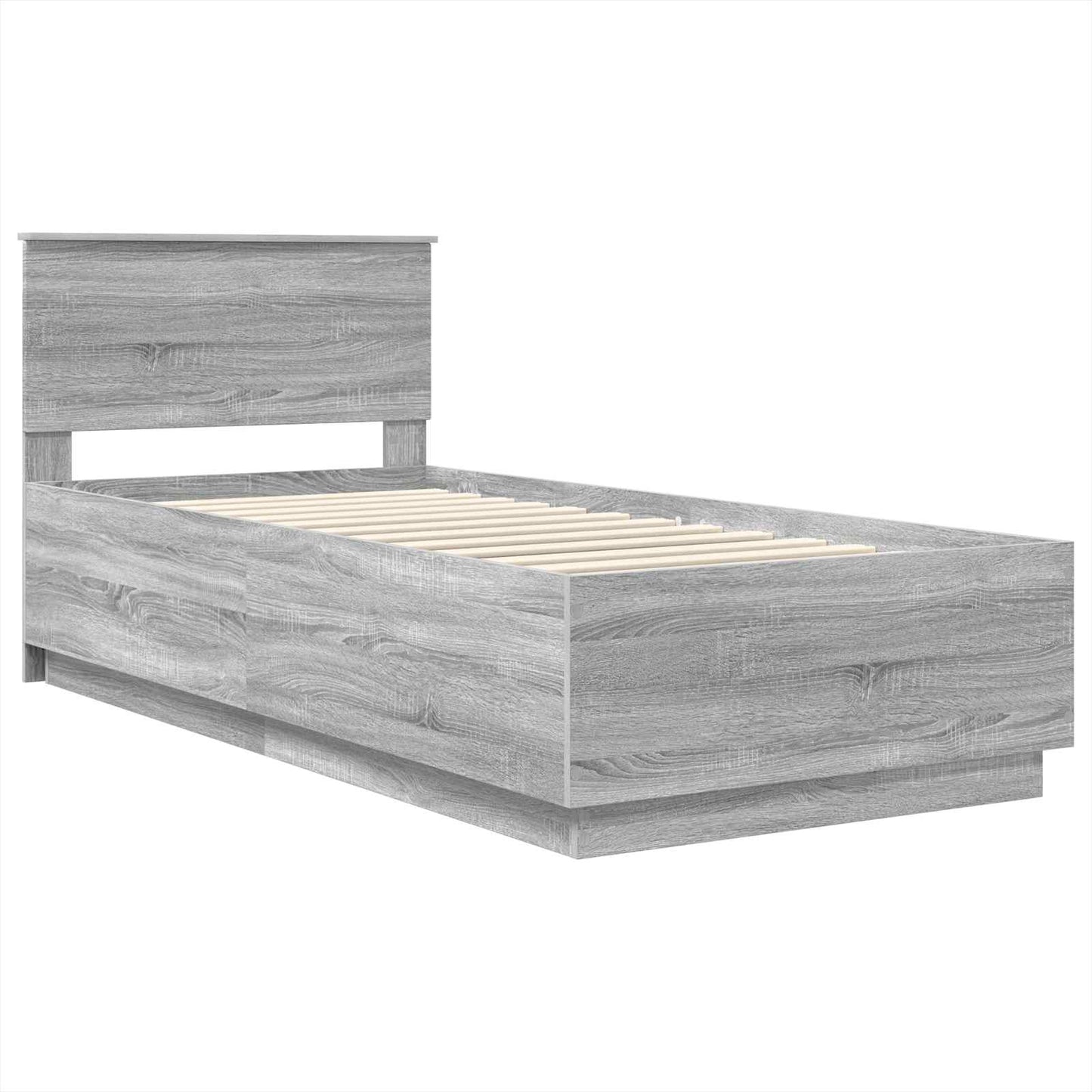 vidaXL Bed Frame Grey Sonoma 100 x 200 cm Engineered Wood