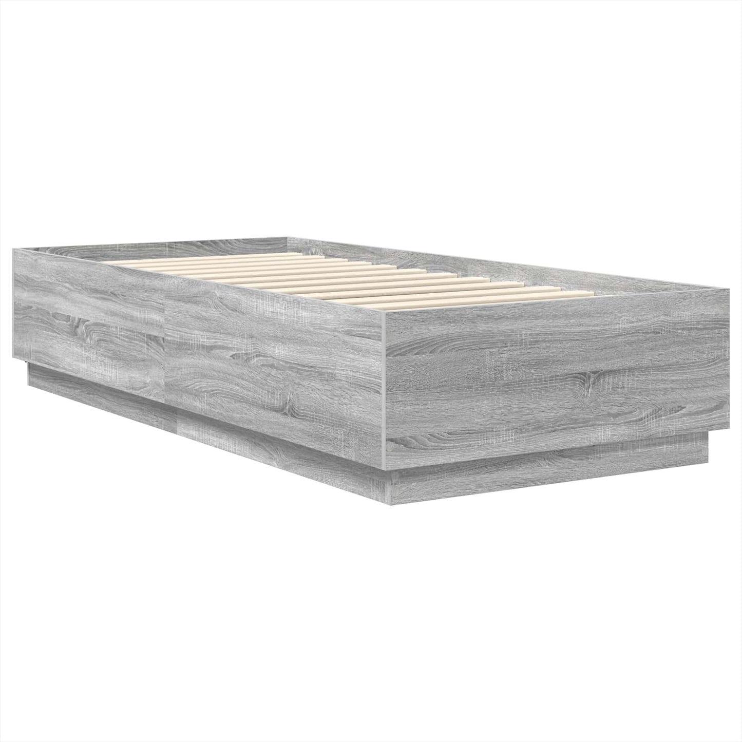 vidaXL Bed Frame Grey Sonoma 100 x 200 cm Engineered Wood