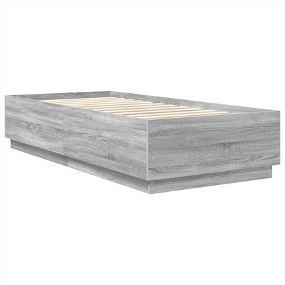 vidaXL Bed Frame Grey Sonoma 100 x 200 cm Engineered Wood