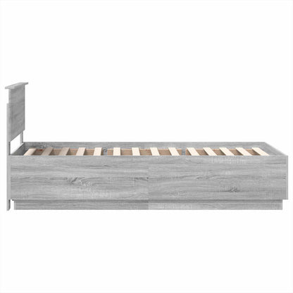 vidaXL Bed Frame Grey Sonoma 100 x 200 cm Engineered Wood