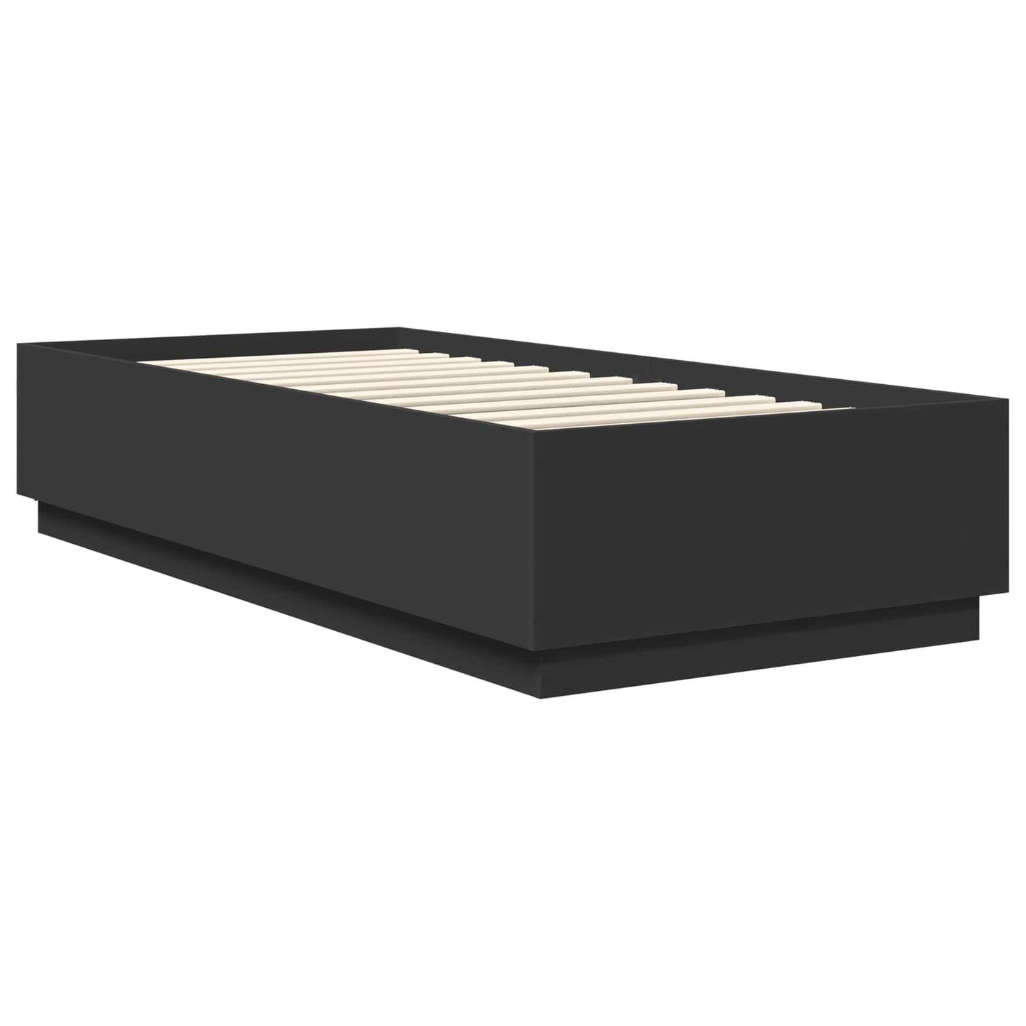 vidaXL Bed Frame with Headboard Black 90 x 190 cm Engineered Wood
