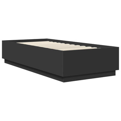 vidaXL Bed Frame with Headboard Black 90 x 190 cm Engineered Wood