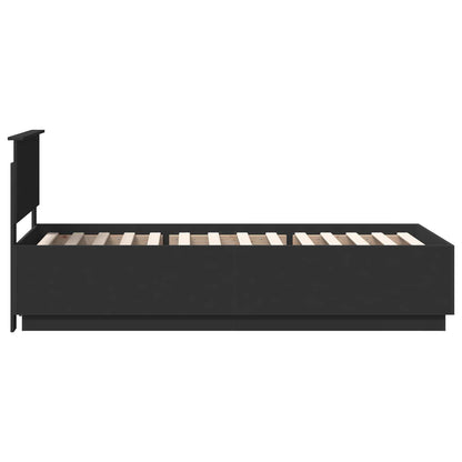 vidaXL Bed Frame with Headboard Black 90 x 190 cm Engineered Wood