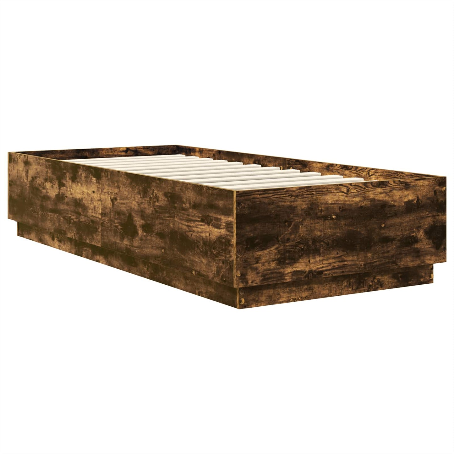 vidaXL Bed Frame with Headboard Smoked Oak 90 x 190 cm Engineered Wood