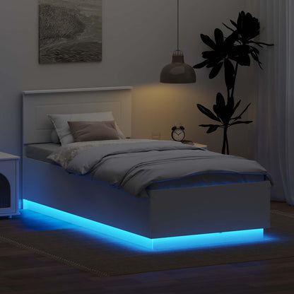 vidaXL Bed Frame with Headboard White 70 x 190 cm Engineered Wood