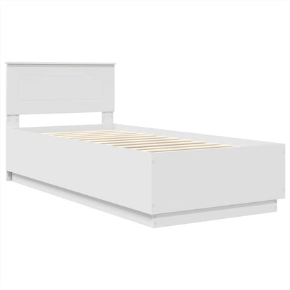 vidaXL Bed Frame with Headboard White 70 x 190 cm Engineered Wood