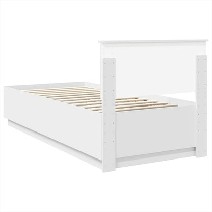 vidaXL Bed Frame with Headboard White 70 x 190 cm Engineered Wood