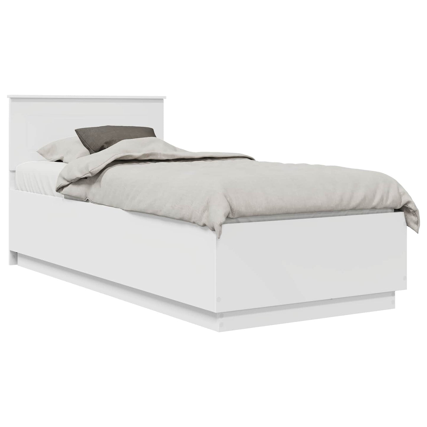 vidaXL Bed Frame with Headboard White 70 x 190 cm Engineered Wood