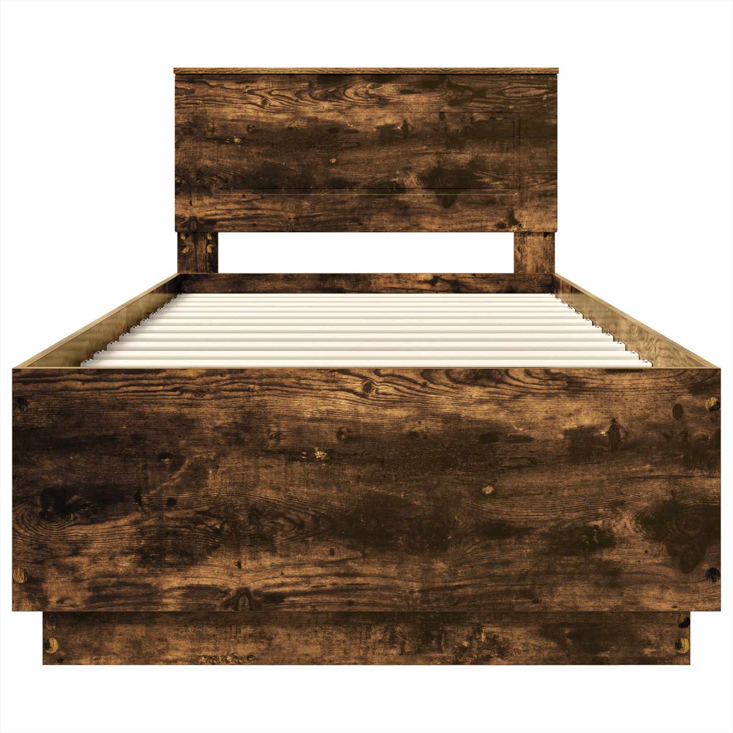 vidaXL Bed Frame with Headboard Smoked Oak 70 x 190 cm Engineered Wood