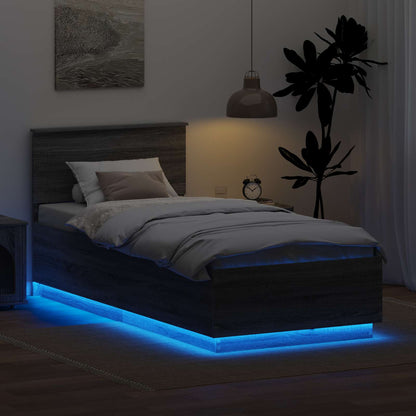 vidaXL Bed Frame Grey Sonoma 70 x 190 cm Engineered Wood