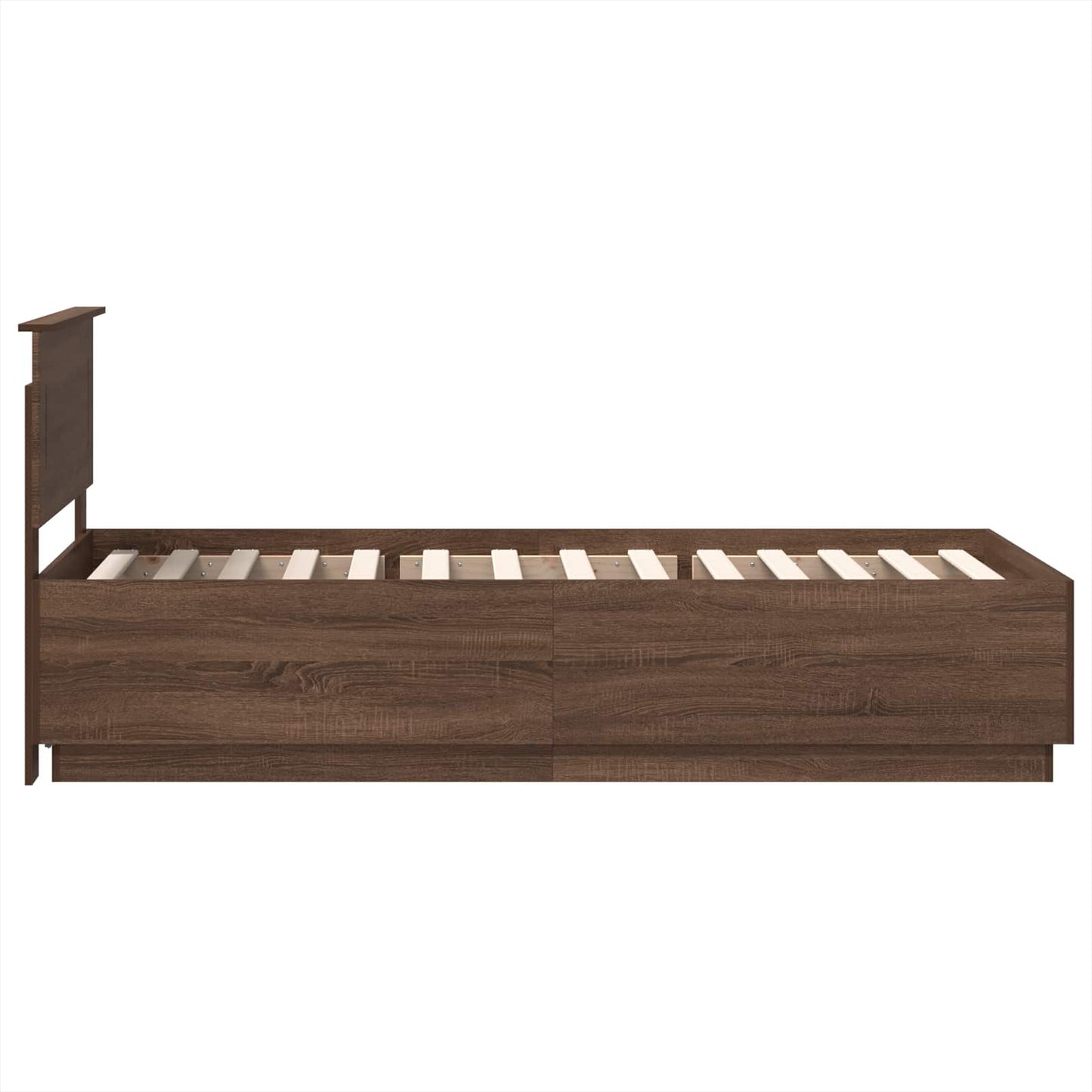 vidaXL Bed Frame with Headboard Brown Oak 70 x 190 cm Engineered Wood
