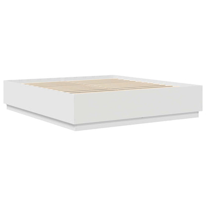 vidaXL Bed Frame with Headboard White 200 x 200 cm Engineered Wood