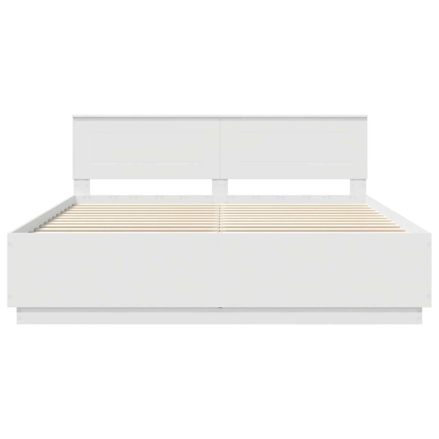 vidaXL Bed Frame with Headboard White 200 x 200 cm Engineered Wood